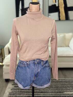 Madison Grey Ribbed Turtleneck Long Sleeve Sweater